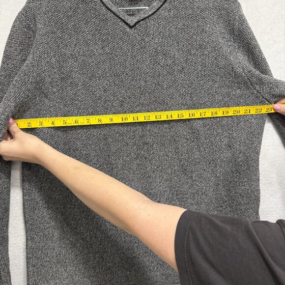 Carbon2Cobalt Sweater Mens XL Gray V Neck Cotton Pullover Casual Lightweight - Picture 4 of 8